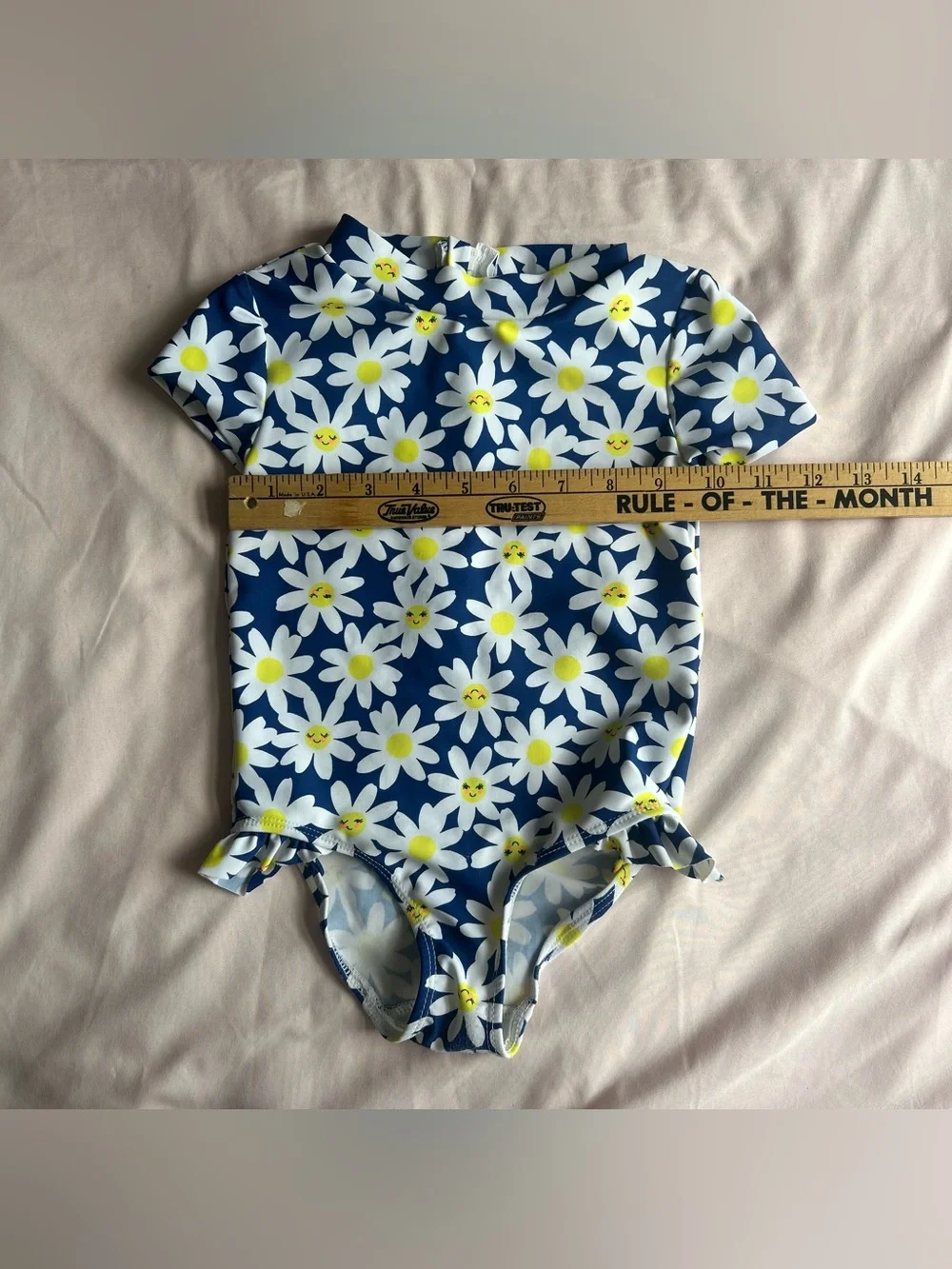 Carter’s Toddler Girl One-Piece Swimsuit – Blue Daisy Print – Size 3T